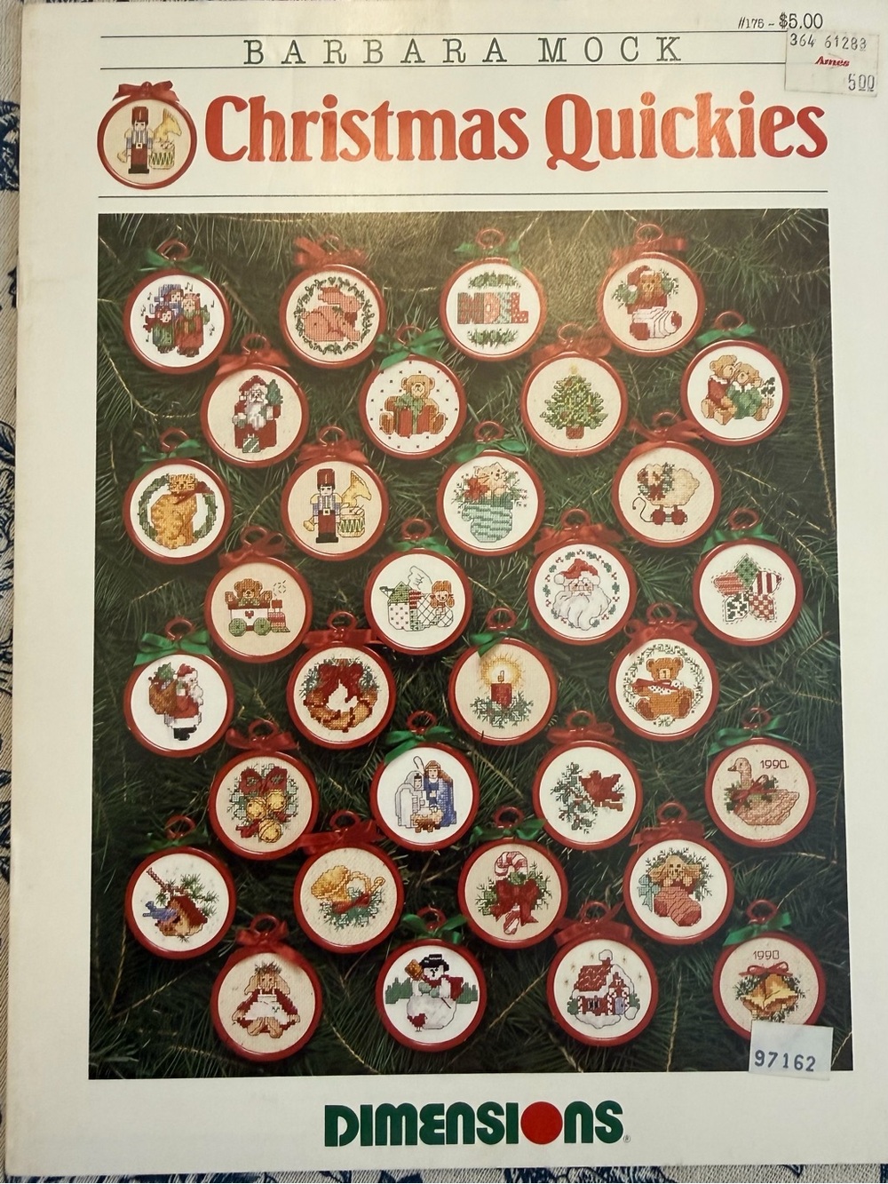 CHRISTMAS QUICKIES 1990 Ornament Designs Karen Wood Dimensions Leaflet #176